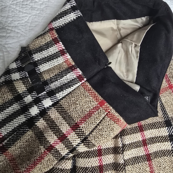 Vintage Plaid Pleated Nova Check Wool Blend Skirt - Picture 10 of 12